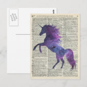 Unicorn in de ruimte briefkaart (Voorkant / Achterkant)