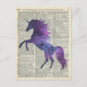 Unicorn in de ruimte briefkaart