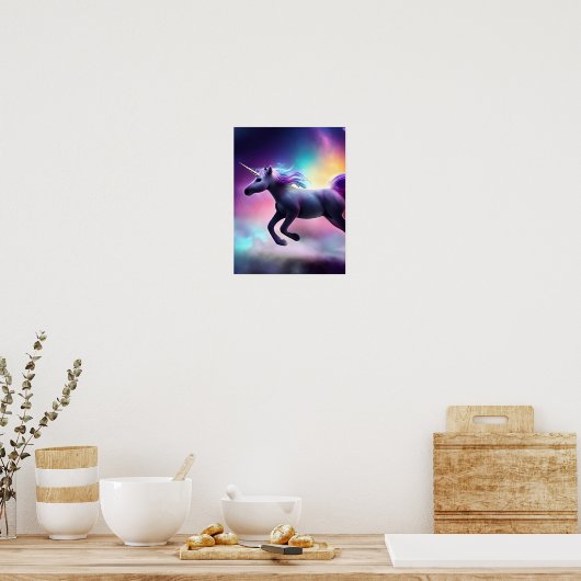 Unicorn in de ruimte poster (Keuken)