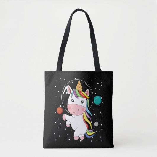 Unicorn in de ruimte tote bag (Voorkant)