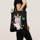 Unicorn in de ruimte tote bag (Dichtbij)