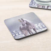 Unicorn in de sneeuw bier onderzetter (Linkerzijde)