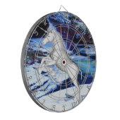 Unicorn in de sneeuw dartbord (Voorkant Links)