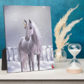 Unicorn in de sneeuw fotoplaat (Zijkant)