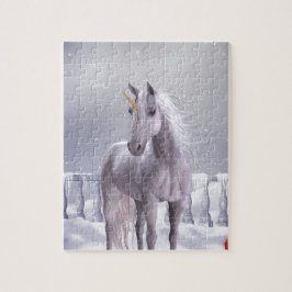 Unicorn in de sneeuw legpuzzel