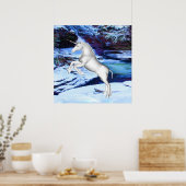 Unicorn in de sneeuw poster (Keuken)