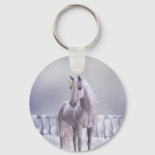 Unicorn in de sneeuw sleutelhanger