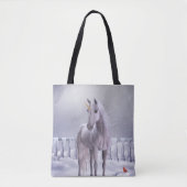 Unicorn in de Sneeuwall-Over-Print Canvas tas (Voorkant)