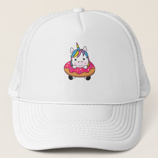 Unicorn in Donut Unicorns zijn stutdiermeisjes Trucker Pet (Voorkant)