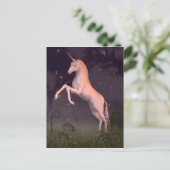 Unicorn in een Moonlit Forest Glade Briefkaart (Staand voorkant)