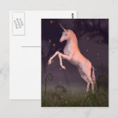 Unicorn in een Moonlit Forest Glade Briefkaart (Voorkant / Achterkant)