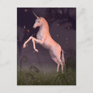 Unicorn in een Moonlit Forest Glade Briefkaart