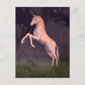 Unicorn in een Moonlit Forest Glade Briefkaart (Voorkant)