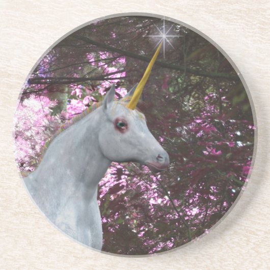 Unicorn in Forest Fantasy Drink Onderzetter (Voorkant)