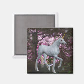 Unicorn in Forest Fantasy Magnet (Voorkant / Achterkant)