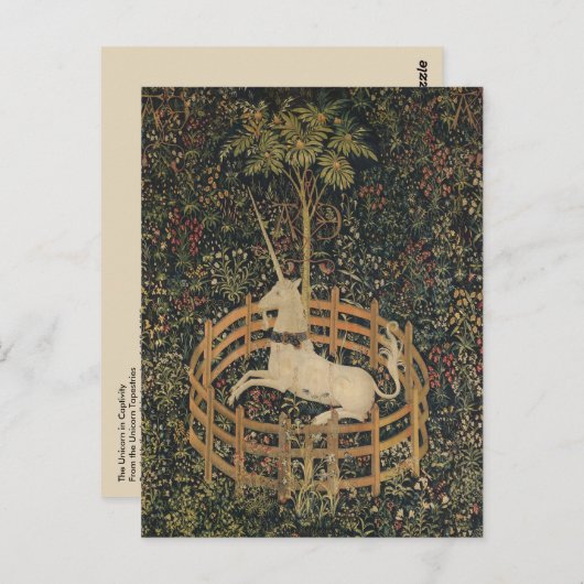 Unicorn in gevangenschap briefkaart (Voorkant / Achterkant)