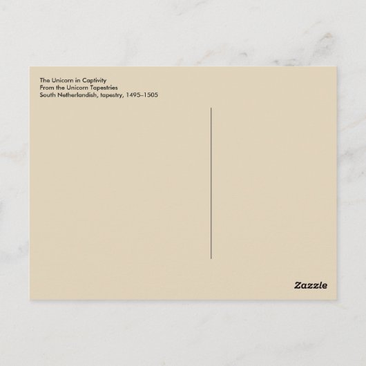 Unicorn in gevangenschap briefkaart (Achterkant)