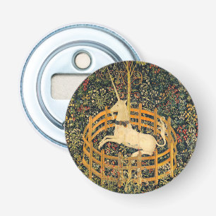Unicorn in gevangenschap button flesopener
