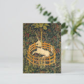 Unicorn in gevangenschap feestdagenkaart (Staand voorkant)