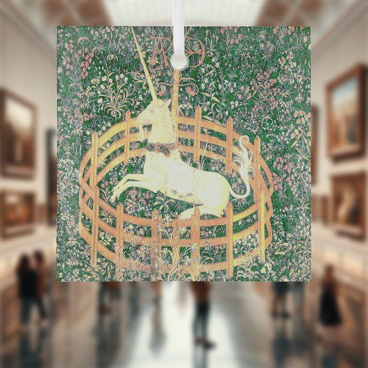 Unicorn in gevangenschap glas ornament