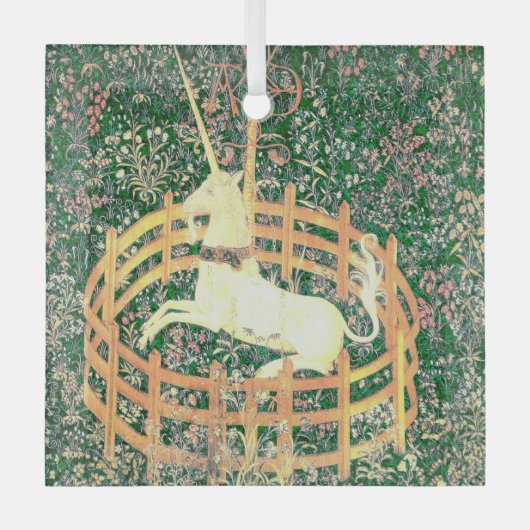 Unicorn in gevangenschap glas ornament (Voorkant)