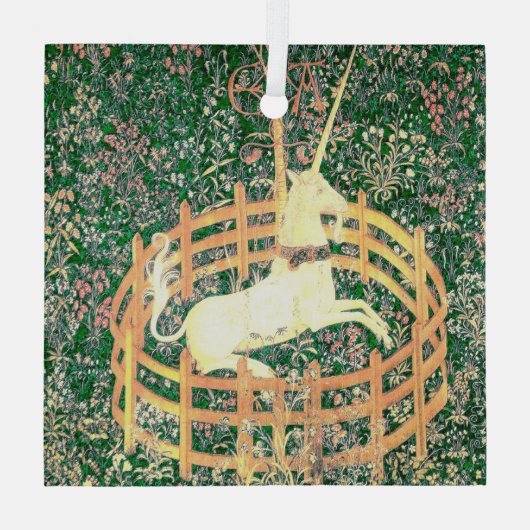 Unicorn in gevangenschap glas ornament (Achterkant)