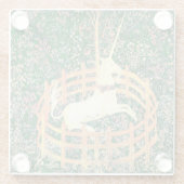 Unicorn in gevangenschap glazen onderzetter (Achterkant)