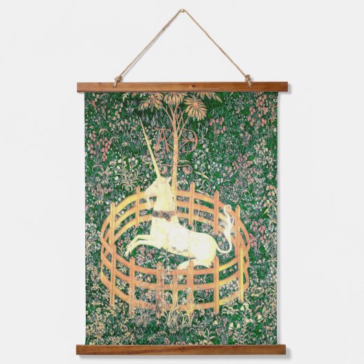 Unicorn in gevangenschap hangend wandkleed (Voorkant)