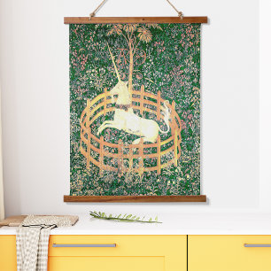 Unicorn in gevangenschap hangend wandkleed