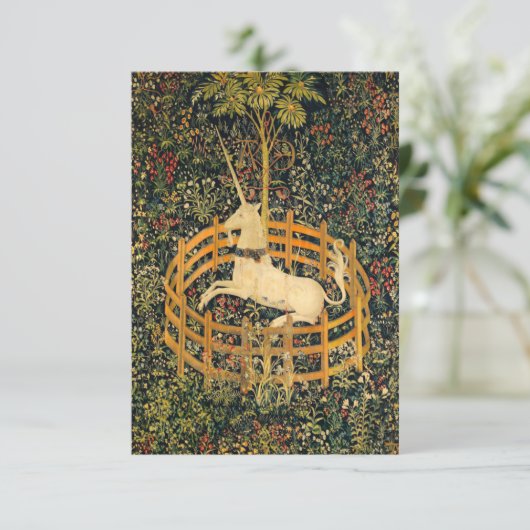 Unicorn in gevangenschap informatiekaartje (Staand voorkant)