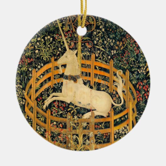 Unicorn in gevangenschap keramisch ornament (Voorkant)