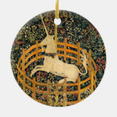Unicorn in gevangenschap keramisch ornament (Achterkant)