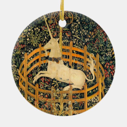 Unicorn in gevangenschap keramisch ornament (Achterkant)
