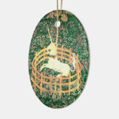 Unicorn in gevangenschap keramisch ornament (Links)