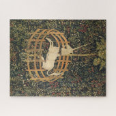 Unicorn in gevangenschap, middeleeuwse  tapijten legpuzzel (Horizontaal)