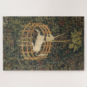Unicorn in gevangenschap, middeleeuwse  tapijten legpuzzel (Horizontaal)