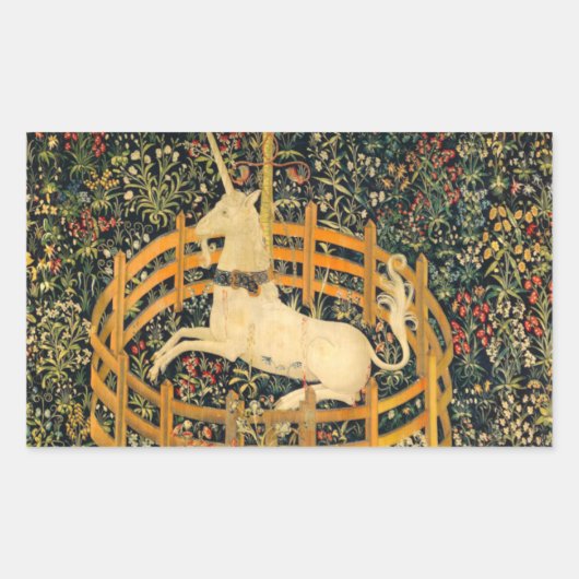 Unicorn in gevangenschap rechthoekige sticker (Voorkant)