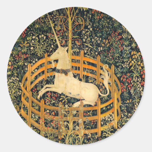 Unicorn in gevangenschap ronde sticker (Voorkant)