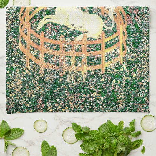 Unicorn in gevangenschap theedoek (Gevouwen)