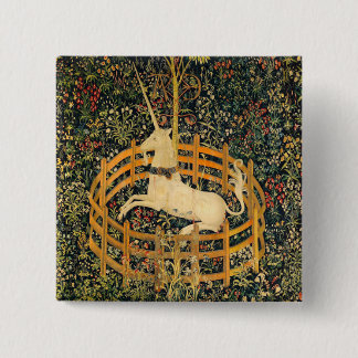 Unicorn in gevangenschap vierkante button 5,1 cm