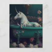 Unicorn in het Bathtub-Briefkaart Briefkaart (Voorkant)