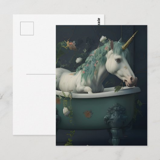 Unicorn in het Bathtub-Briefkaart Briefkaart (Voorkant / Achterkant)