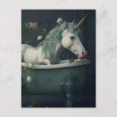 Unicorn in het Bathtub-Briefkaart Briefkaart (Voorkant)