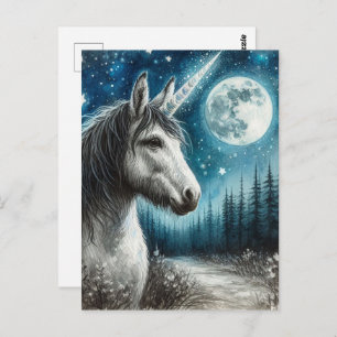 Unicorn in het bos briefkaart