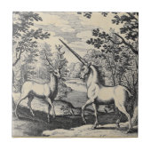 Unicorn in het bos tegeltje (Voorkant)