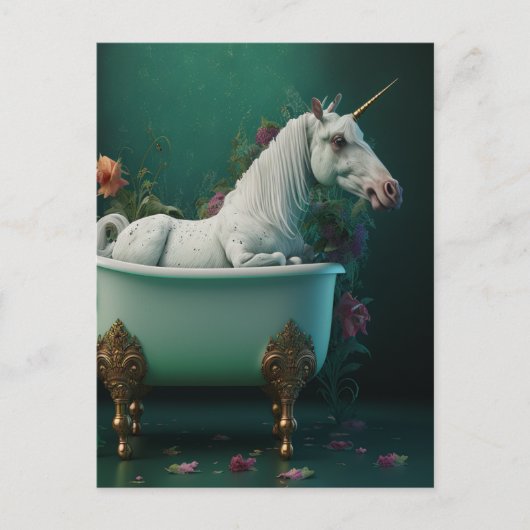 Unicorn in het Briefkaart Tub (Voorkant)