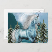 Unicorn in Moonlight Briefkaart (Voorkant / Achterkant)