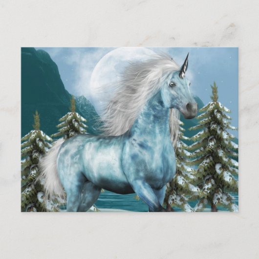 Unicorn in Moonlight Briefkaart (Voorkant)