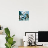 Unicorn in Moonlight Poster (Thuiskantoor)