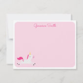 Unicorn in Pinks met hart Notitiekaartje (Voorkant)